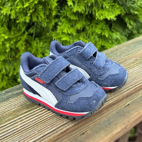 Puma Kids Navy and White Sneakers - Picture 1 of 6